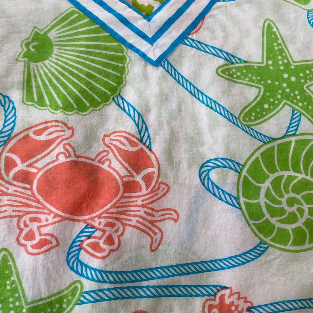 Gretchen Scott Designs Sea Life Crab Sea Horse Seashell Tunic Top w Measurements - Picture 6 of 7